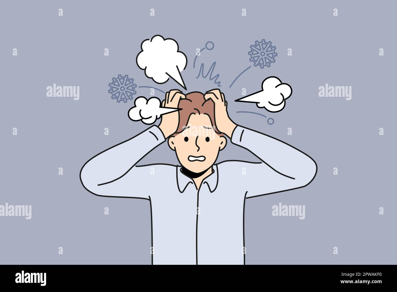 Exhausted businessman suffer from nervous breakdown Stock Vector