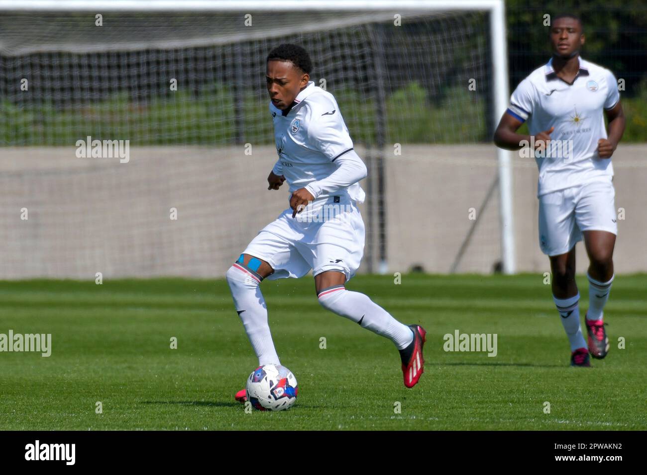 Swansea, Wales. 29 April 2023. Aimar Govea of Swansea City in action