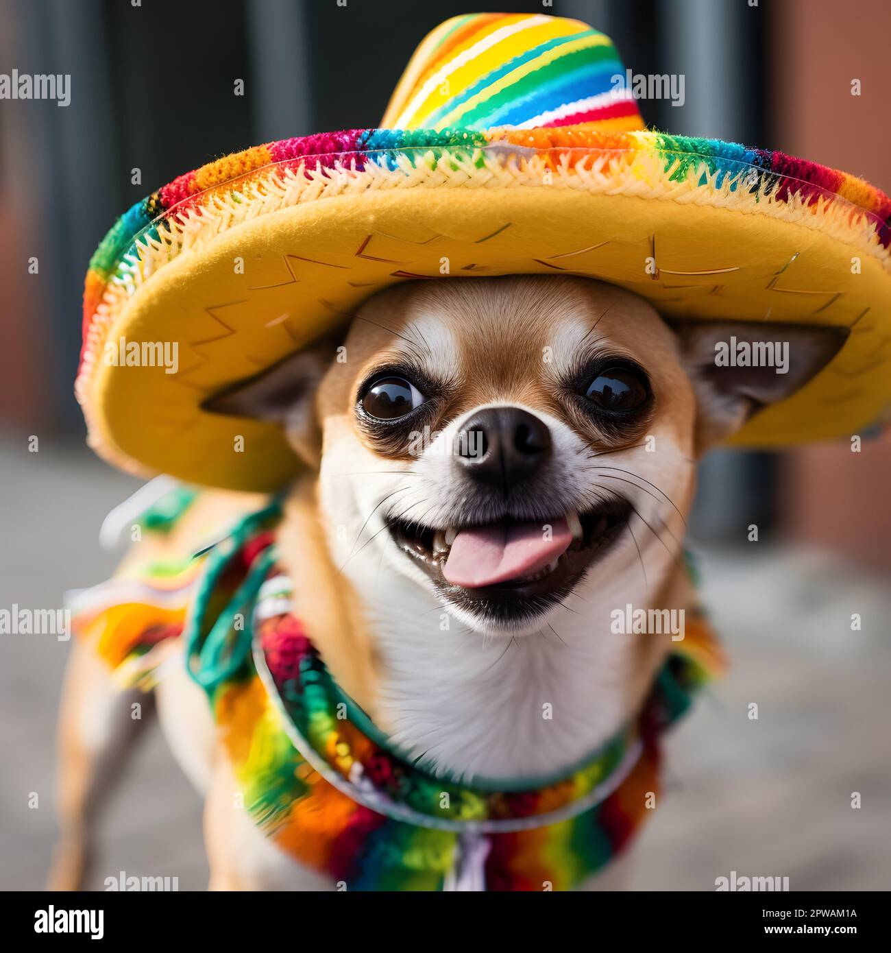 Adorable chihuahua pet dog with mexican sombrero hat. Happy Cinco De Mayo  fashion Stock Photo - Alamy