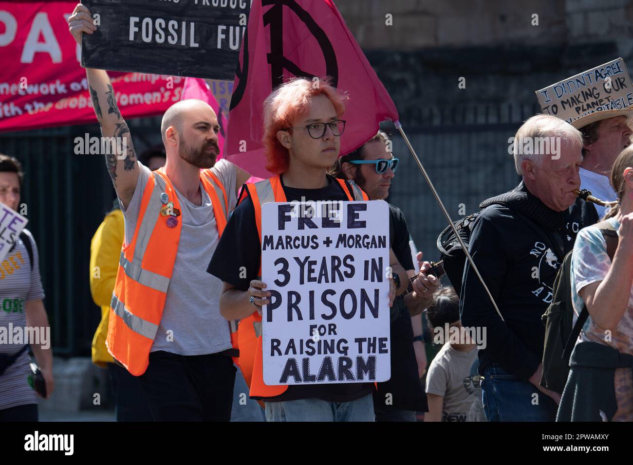 London, UK. 29th April, 2023. Just Stop Oil (JSO) activists held a ...