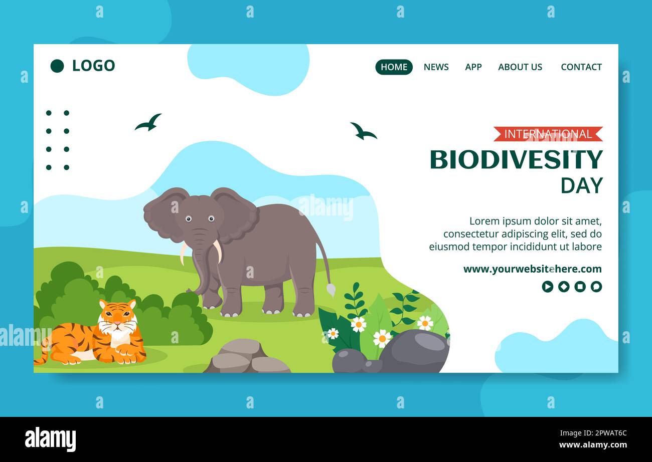 World Biodiversity Day Social Media Landing Page Flat Cartoon Hand ...