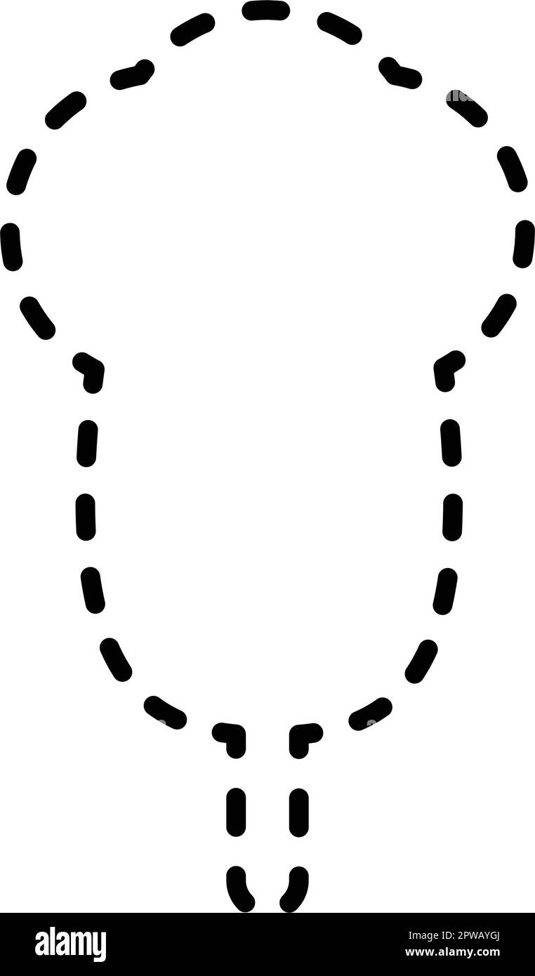 Tracing lines dotted tree outline shape for preschool and kindergarten