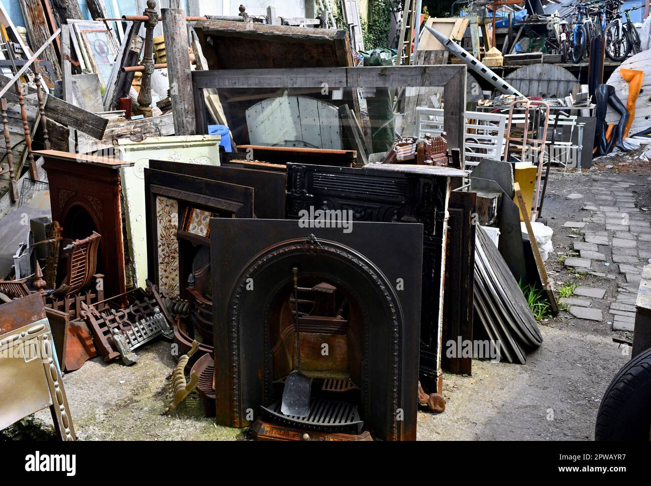 Inside back yard of Gloucester Road Reclamation Centre with vast mix of