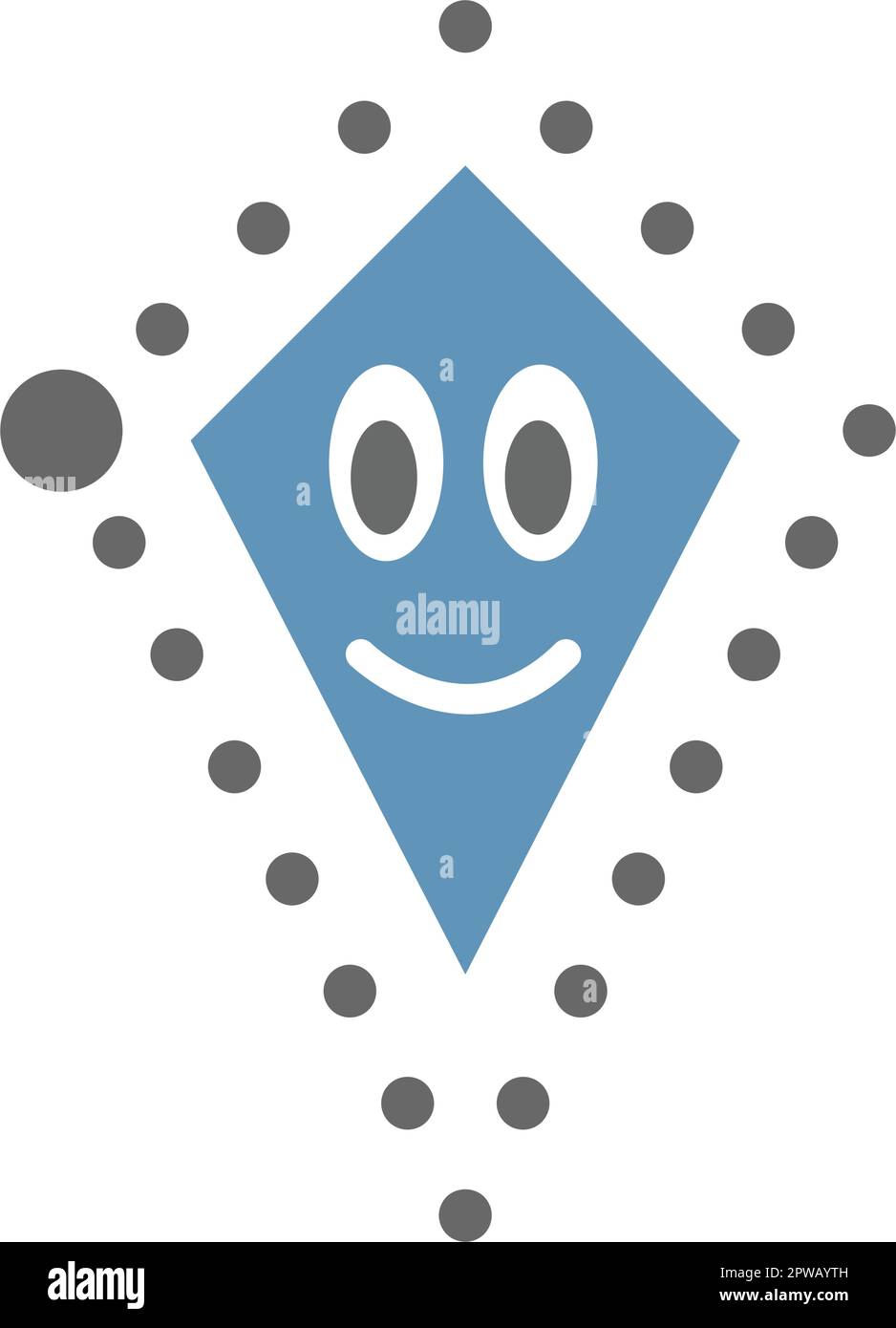 Dotted kite shape for tracing lines for preschool and kindergarten