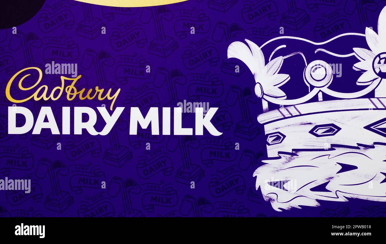 Cadbury Dairy Milk The King's Coronation Chocolate Bar Stock Photo