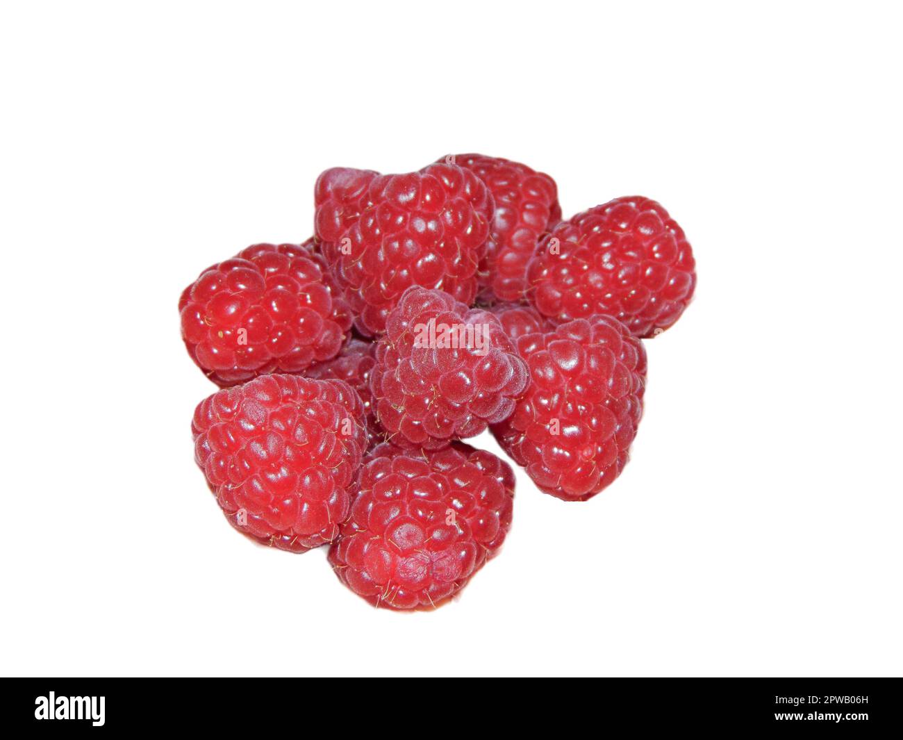 Raspberries isolated on white background Stock Photo - Alamy