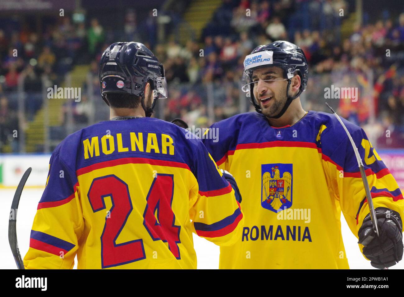 Nottingham, 29 April 2023. Mircea Constantin congratulates Zsombor