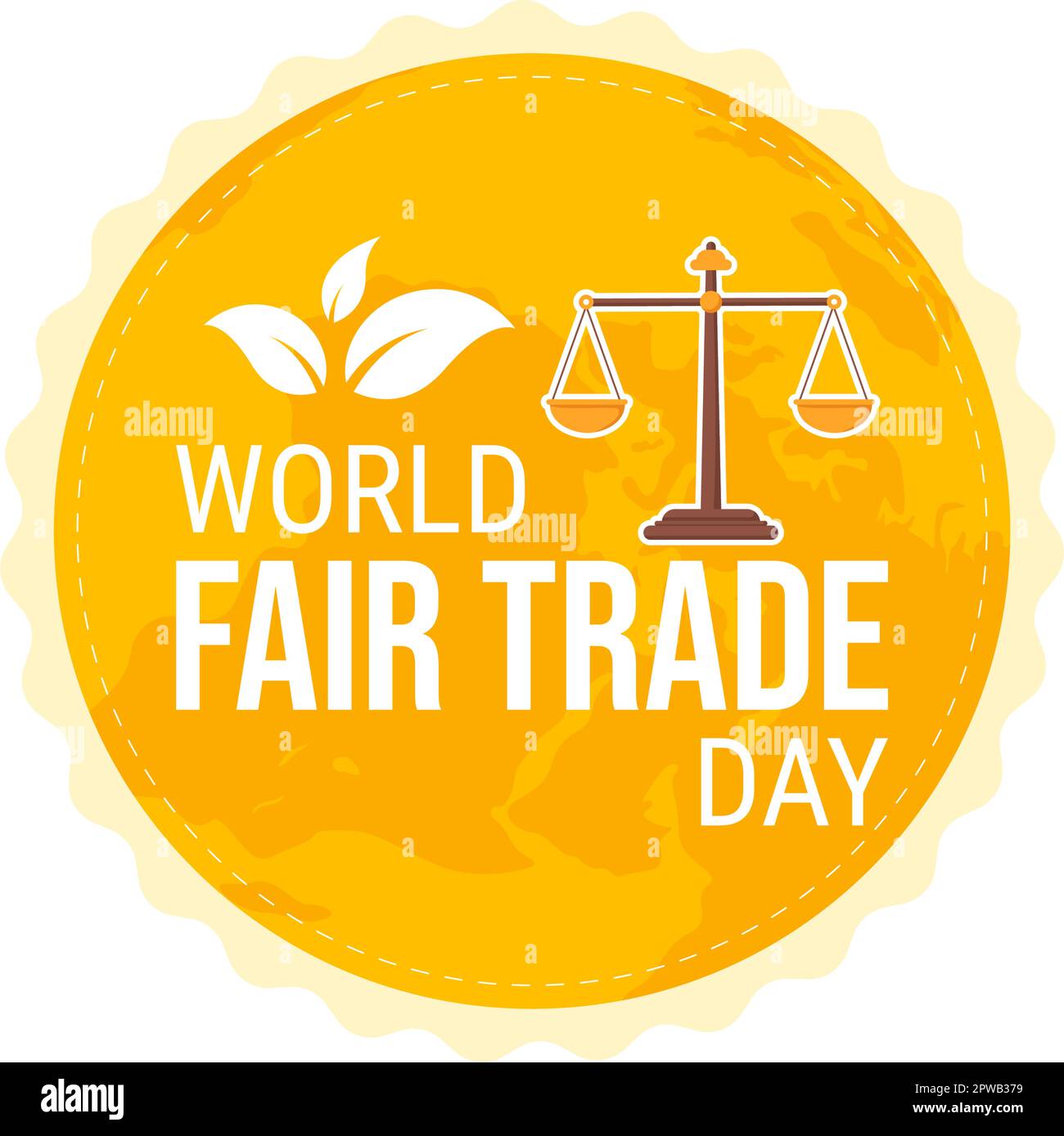 World Fair Trade Day Illustration with Scales Digitally, Climate