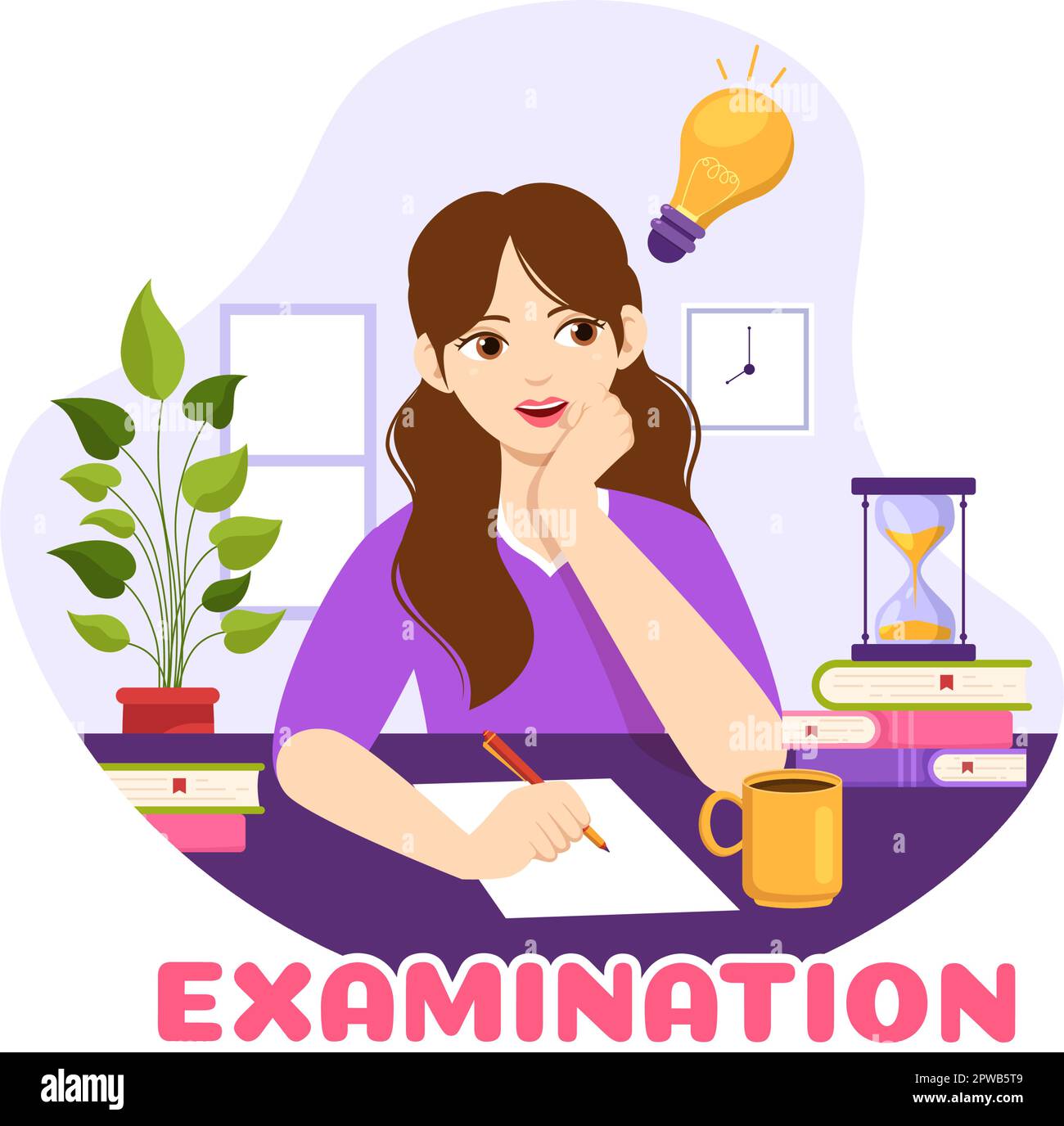 Examination Paper Illustration With Online Exam, Form, Papers Answers ...