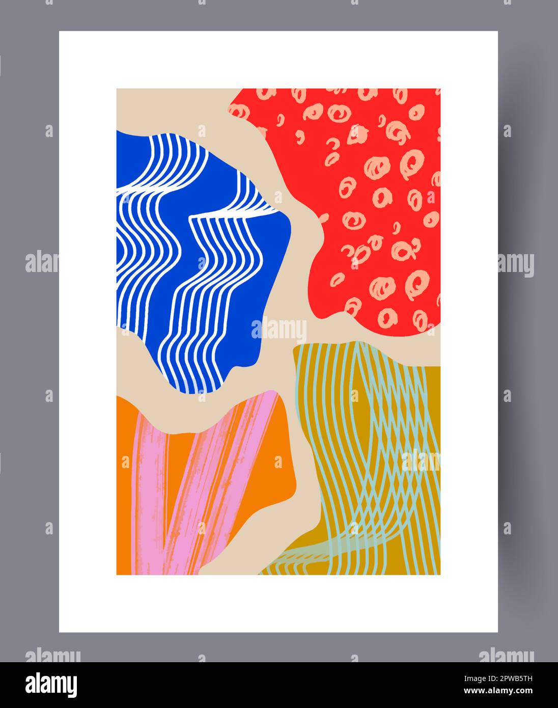 Abstract lines modern sketch wall art print Stock Vector Image & Art ...