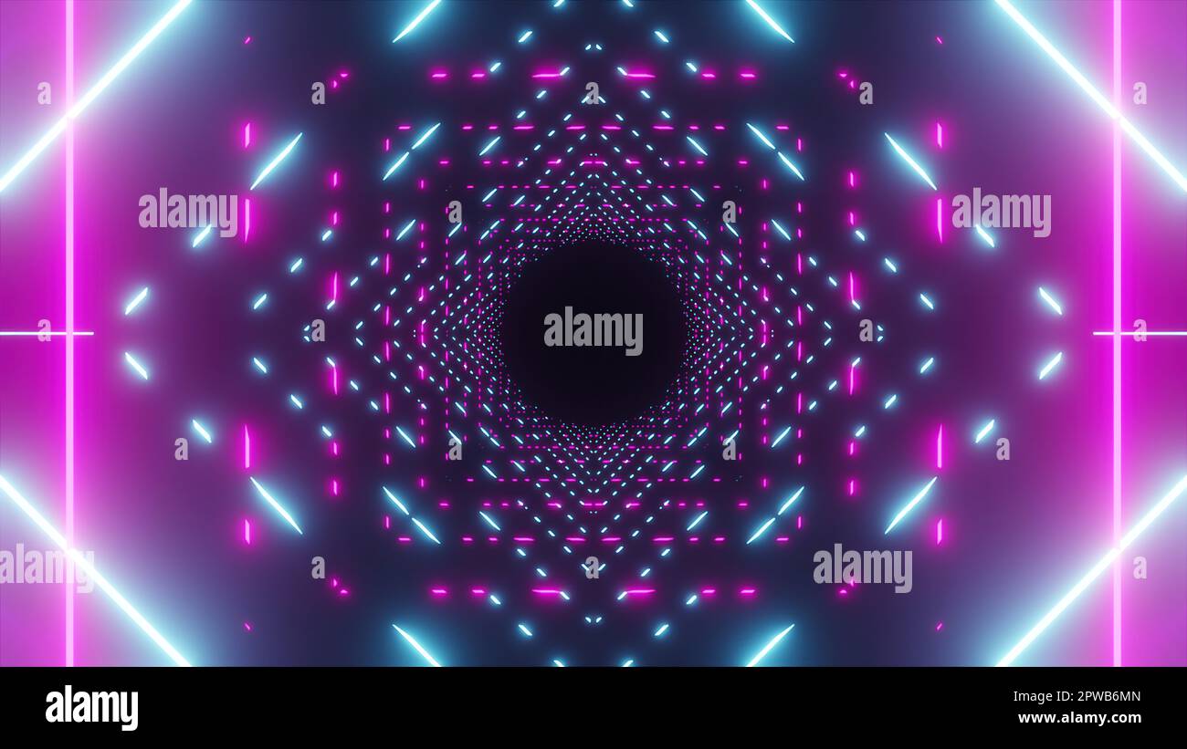 Technology neon tunnel. Computer generated 3d render Stock Photo - Alamy
