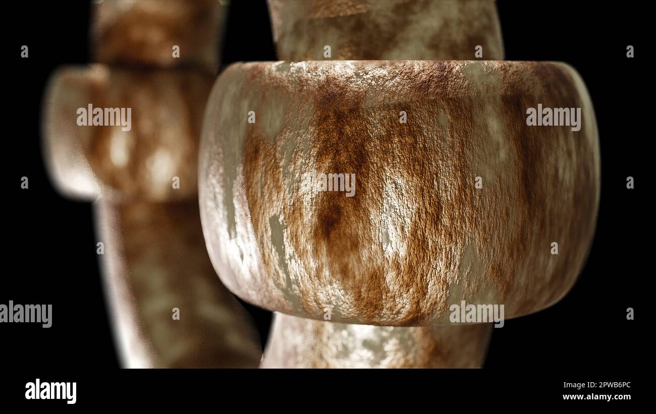 Rusty rings 3d render. Computer generated Stock Photo