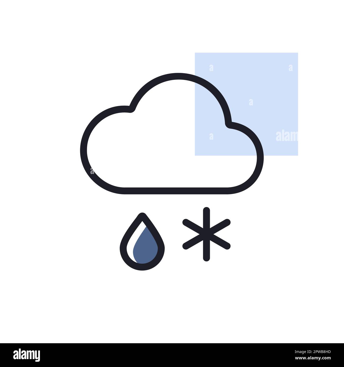 Cloud with snow and rain vector icon. Weather sign Stock Vector Image ...