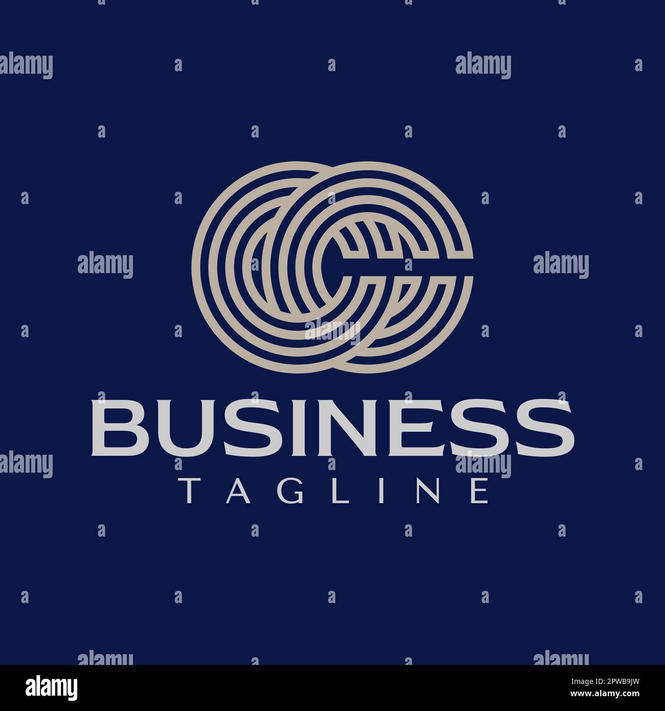 Initial C CC logo design vector. Luxury line CC letter mark logo Stock