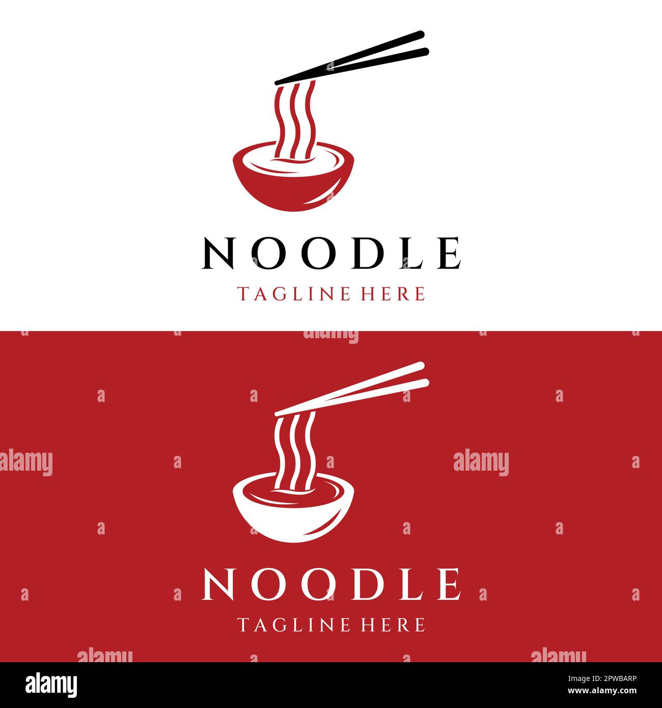 Logo design template for delicious chinese and japanese noodle soup and