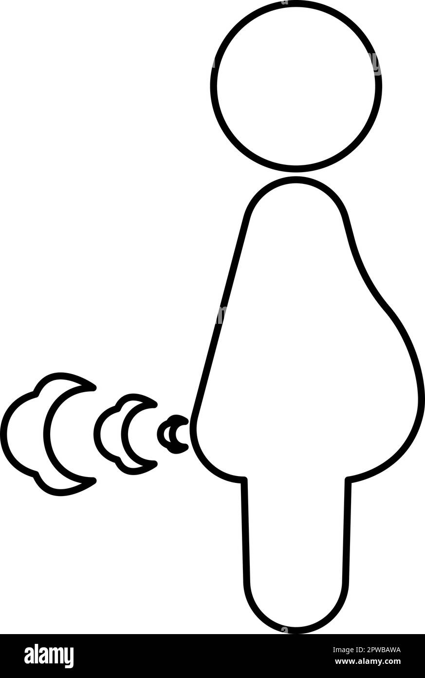 Pregnant woman farts break wind farting bloating gas cloud stench bad