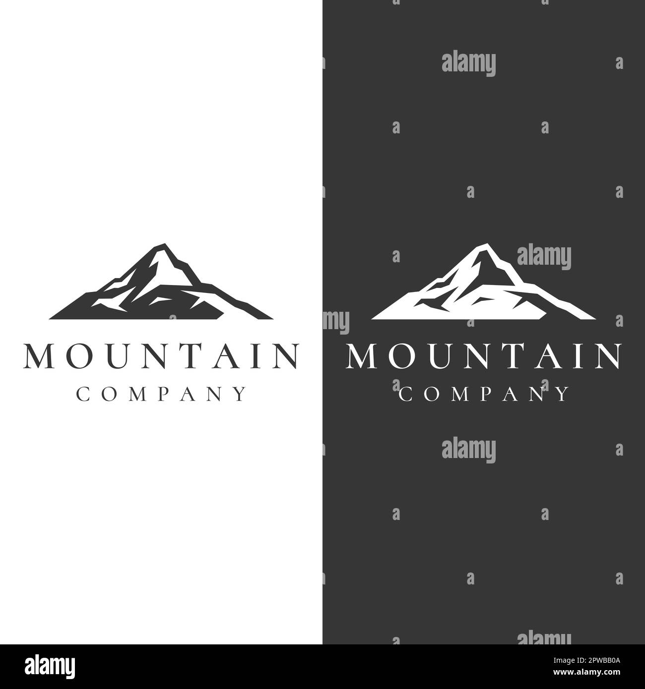 Logo design of mountains or mountains silhouettes. Logos for climbers