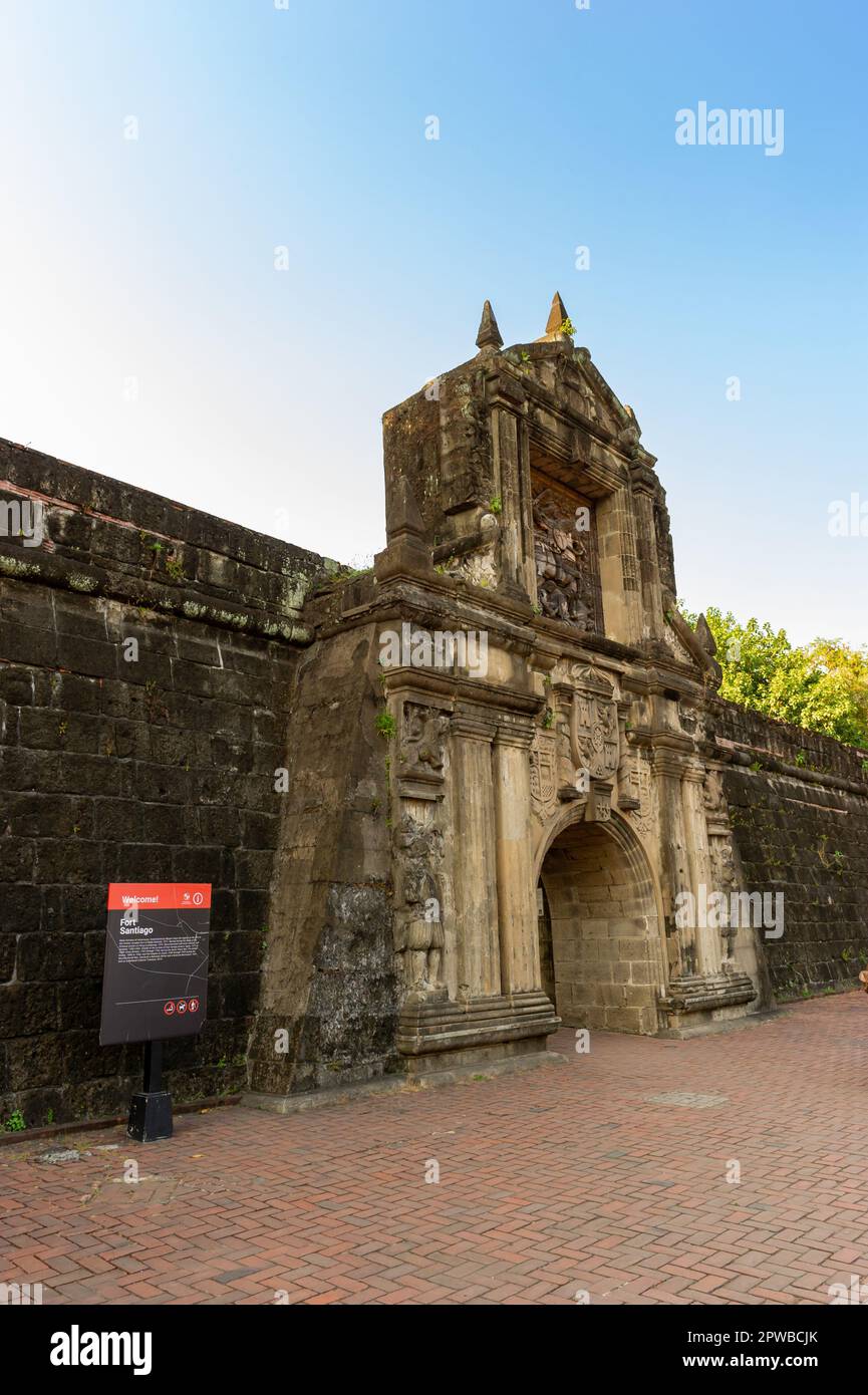 Entrance to Fort Santiago, Intramuros, Manila, The Philippines Stock Photo