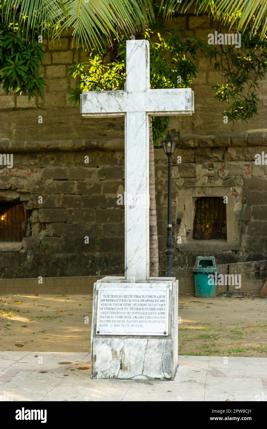 Memorial to the victims who lost their lives at Fort Santiago, Intramuros, Manila, The Philippines Stock Photo