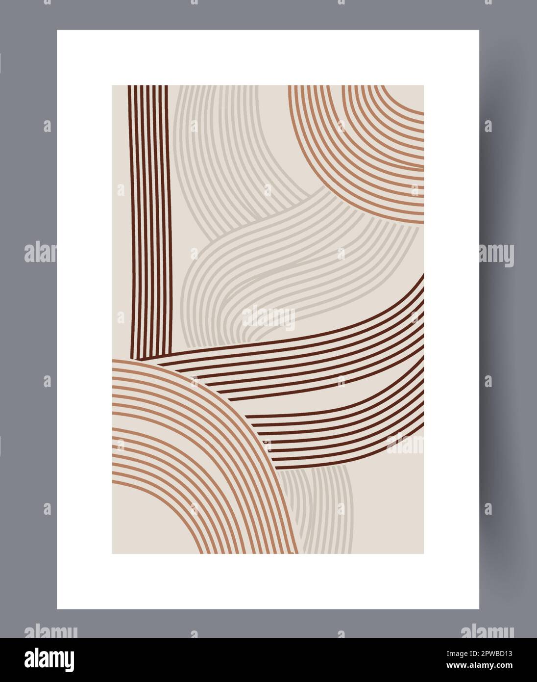 Abstract lines modern sketch wall art print Stock Vector Image & Art ...