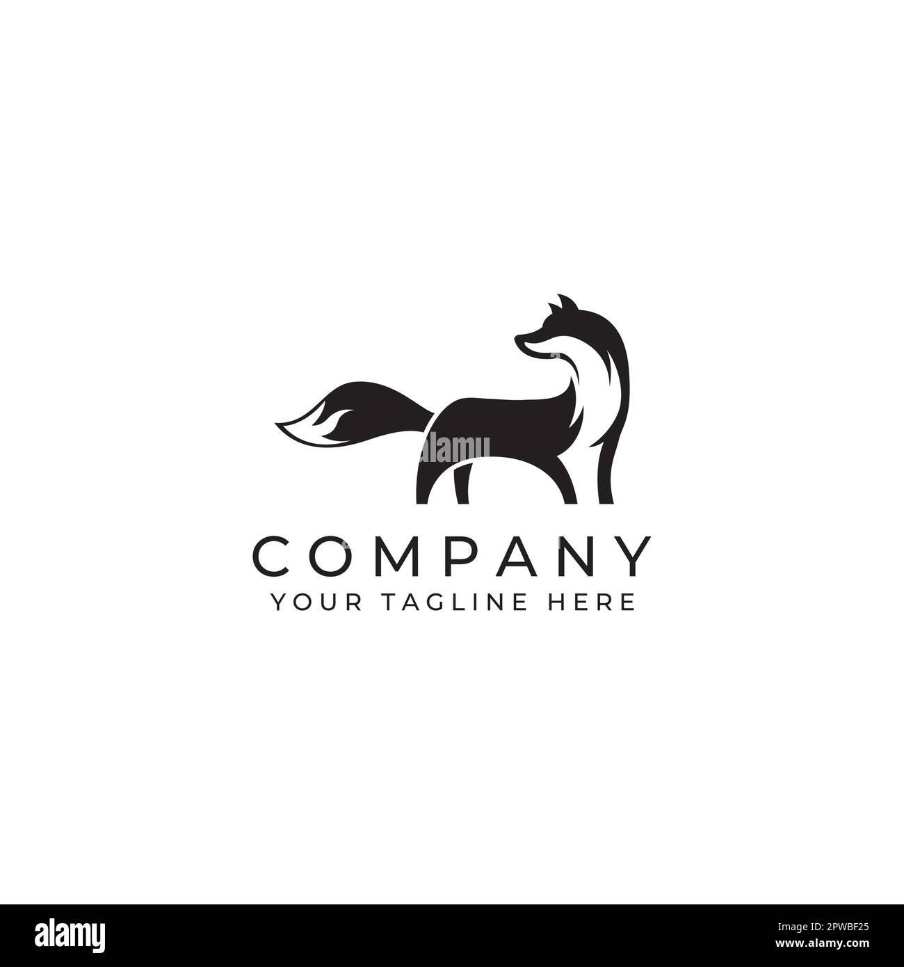Fox animal logo design. Abstract , creative and minimalist. With easy