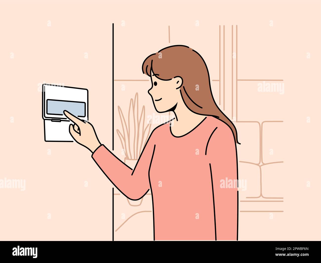 Using smart home device Stock Vector Images - Alamy