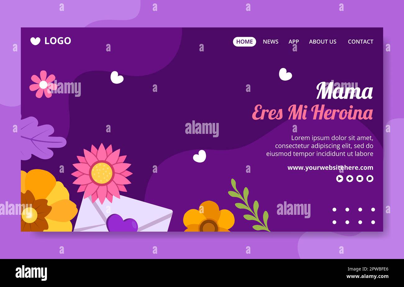 Feliz Dia De La Madre Social Media Landing Page Flat Cartoon Hand Drawn