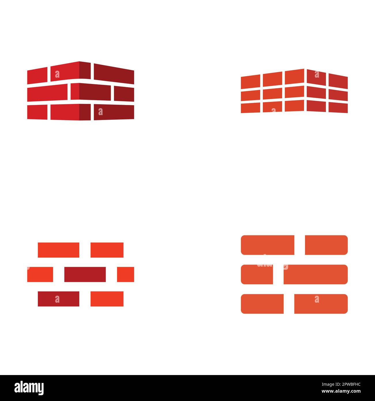 Brick company logo for building construction and wall repair. With ...