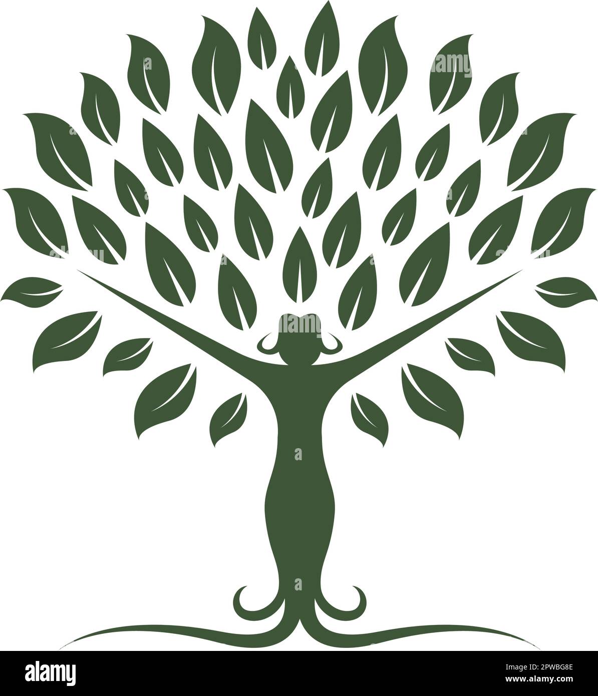 woman tree vector icon illustration concept design template Stock ...
