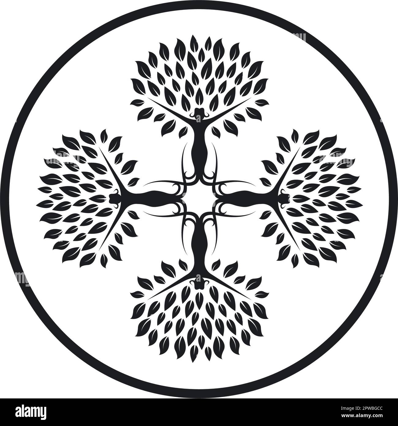 cross people tree  icon vector illustration concept design Stock Vector