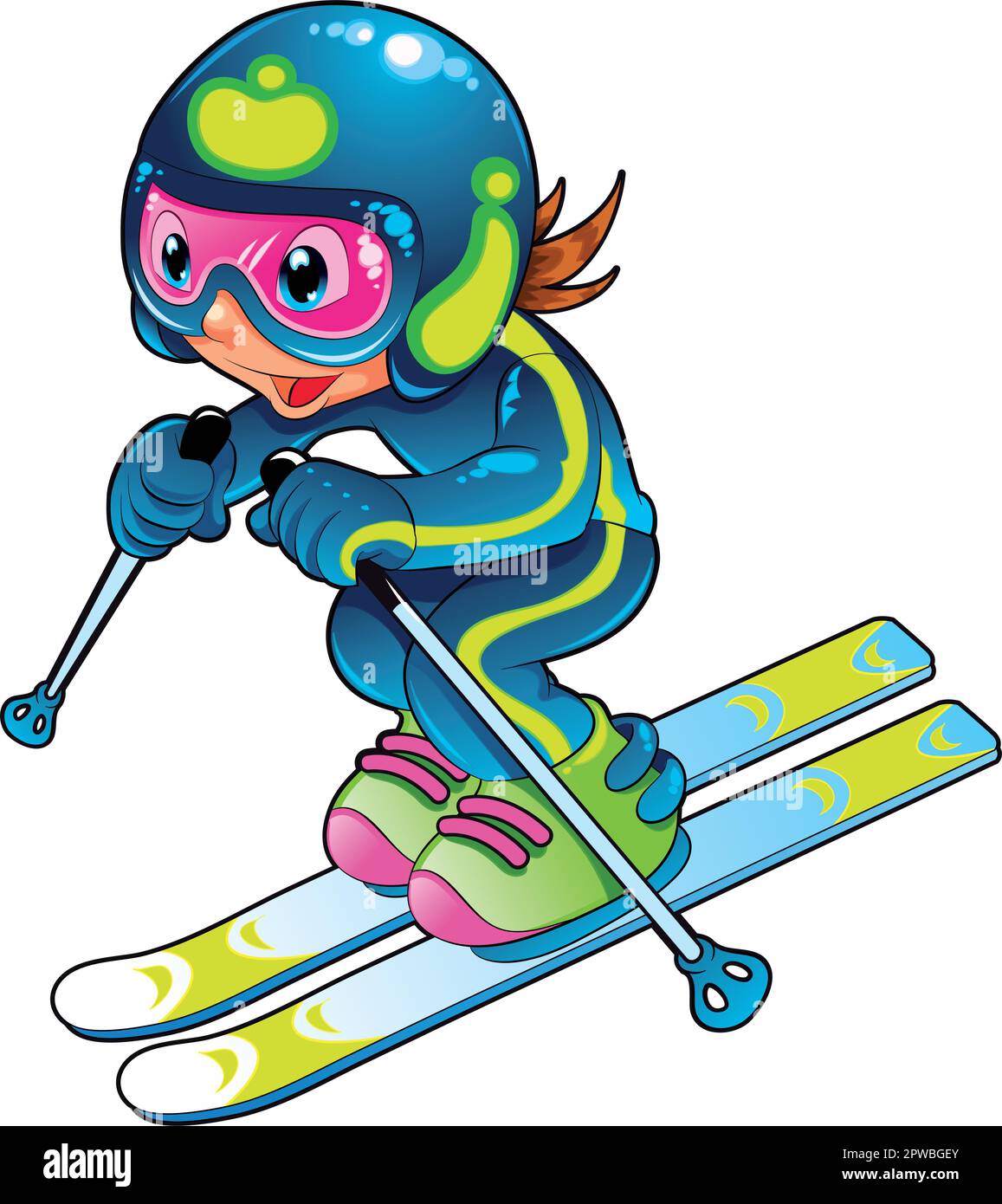 Baby Skier, vector and cartoon sport character Stock Vector Image & Art