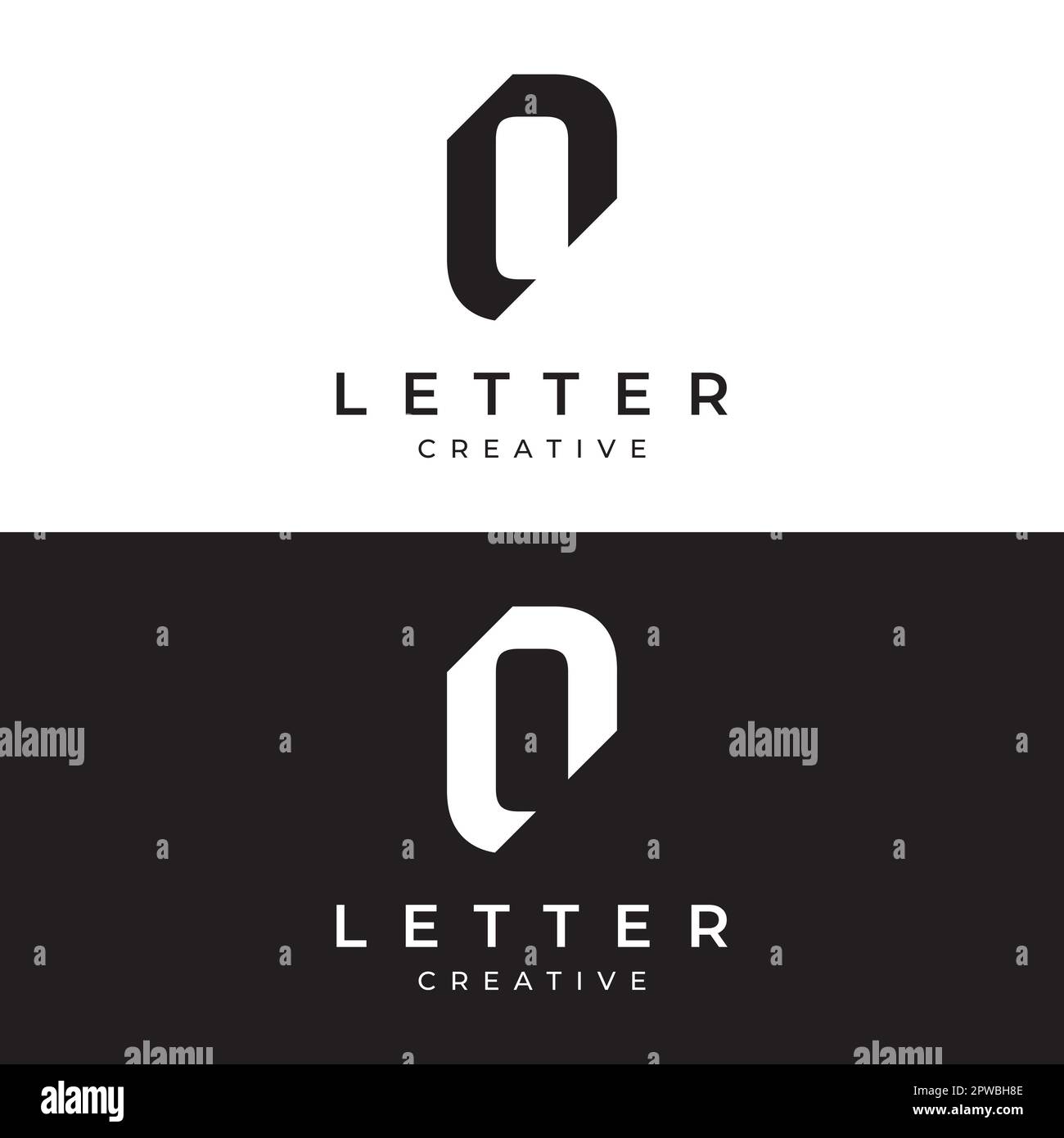 Logo design template abstract element Initial letter O.Symbol of minimalist and modern concept geometric style.Future Logo type. Stock Vector