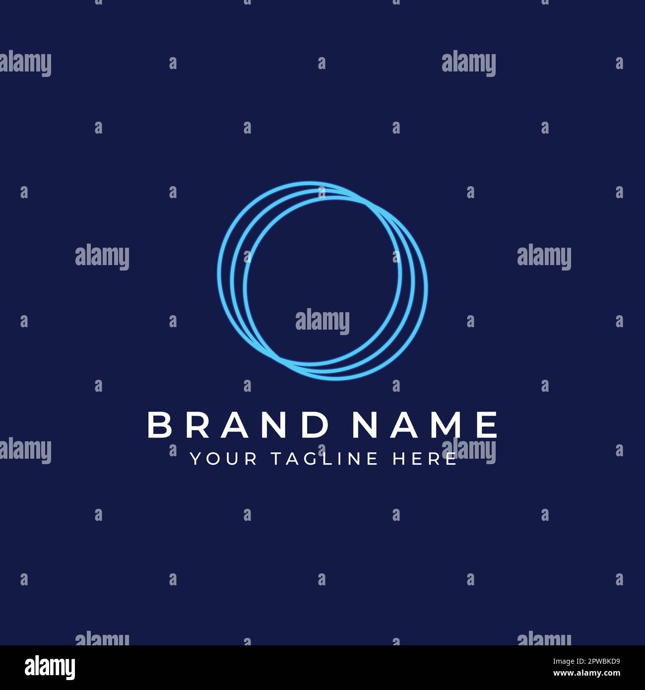 Abstract circle logo elements, circle lines, minimalist circles