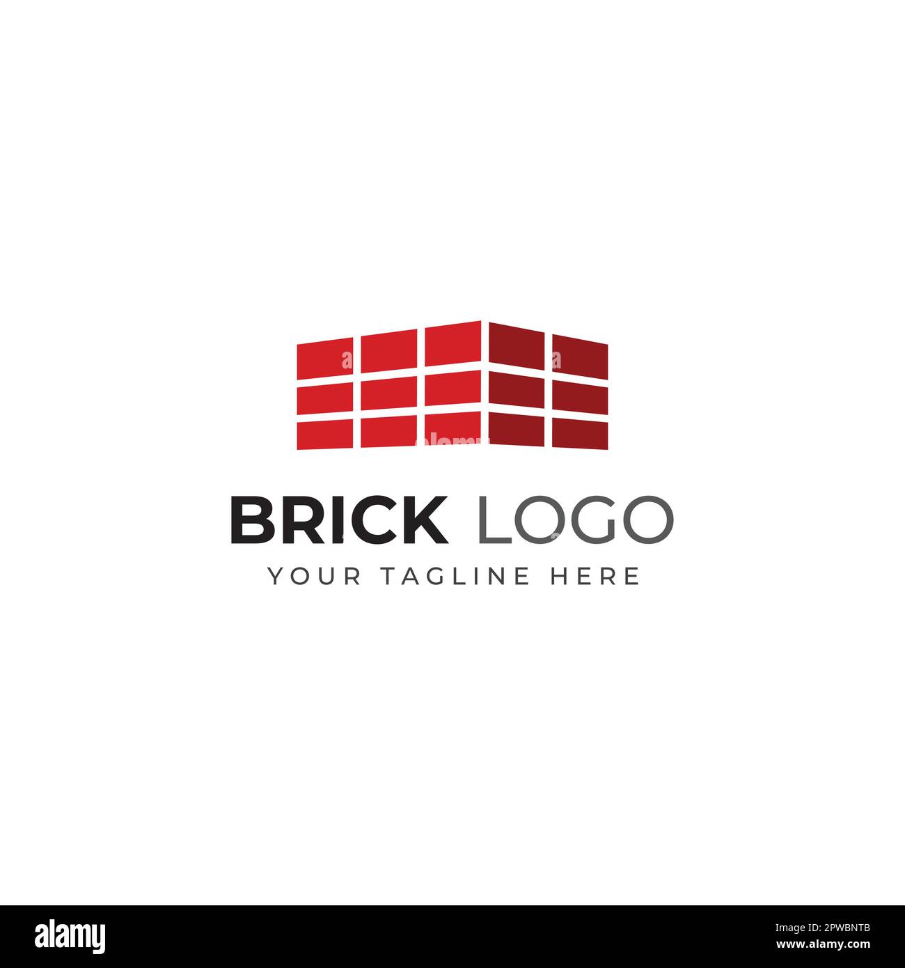 Brick company logo for building construction and wall repair. With