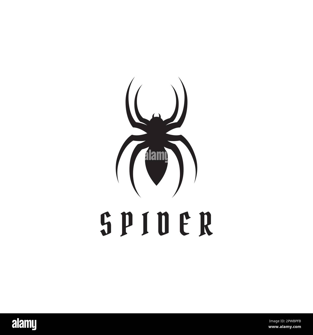Animal Arachnida spider or tarantula logo silhouette design vector template. Stock Vector