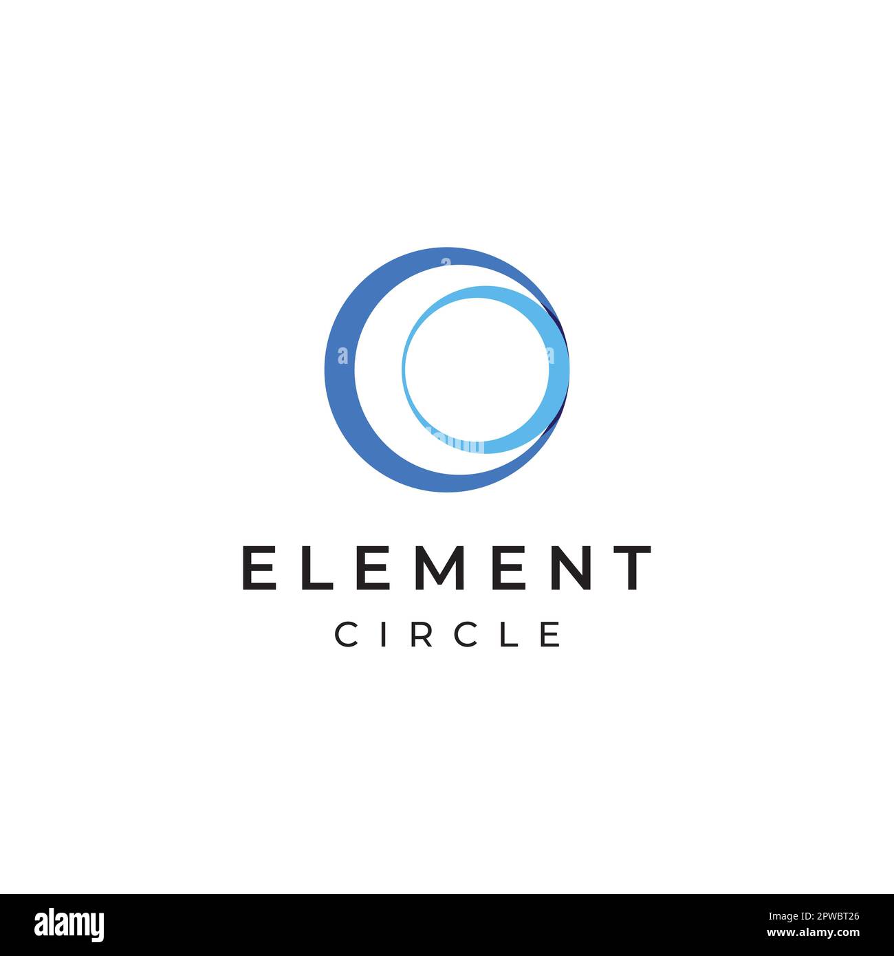 Abstract circle logo elements, circle lines, minimalist circles