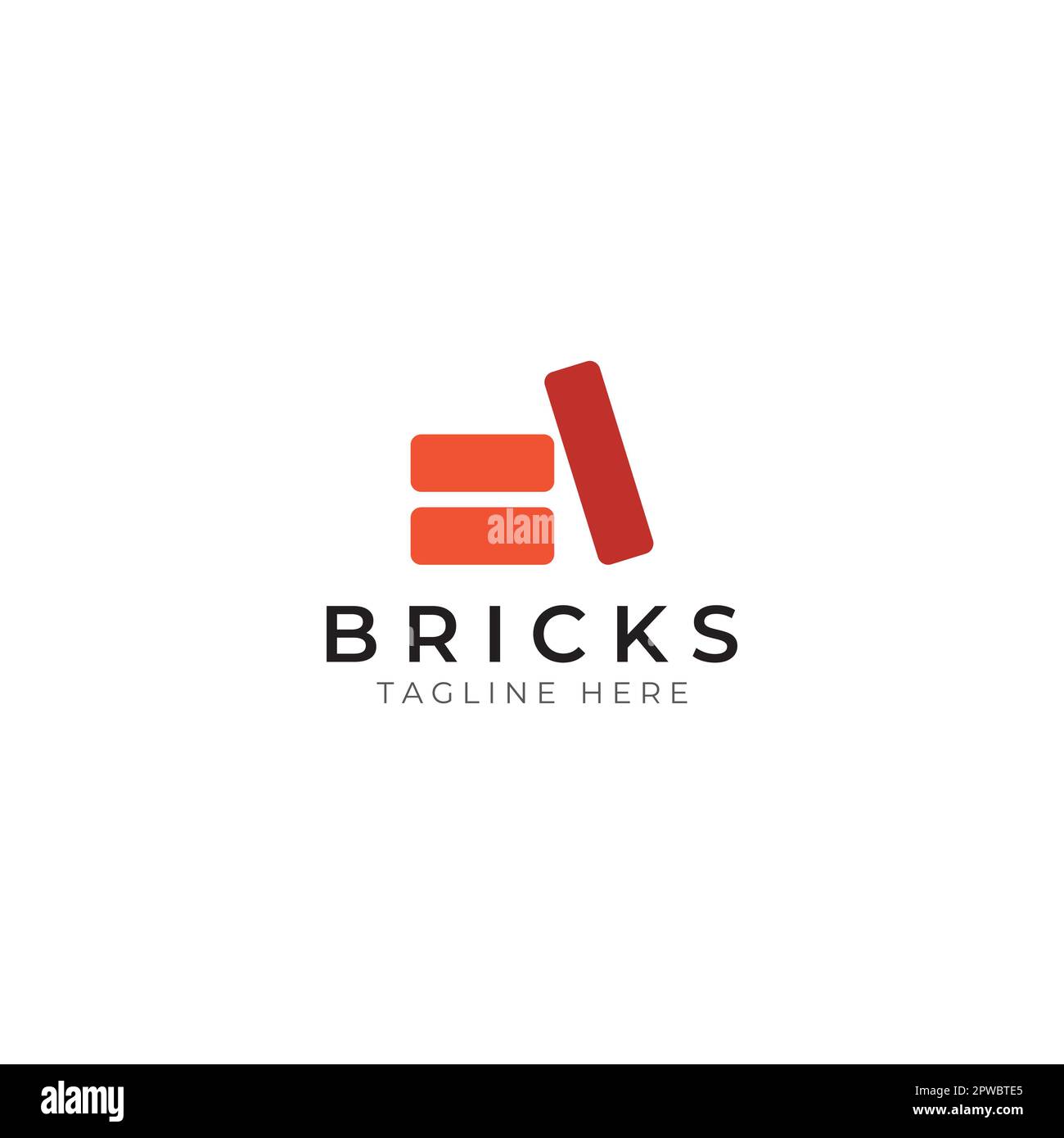 Brick company logo for building construction and wall repair. With
