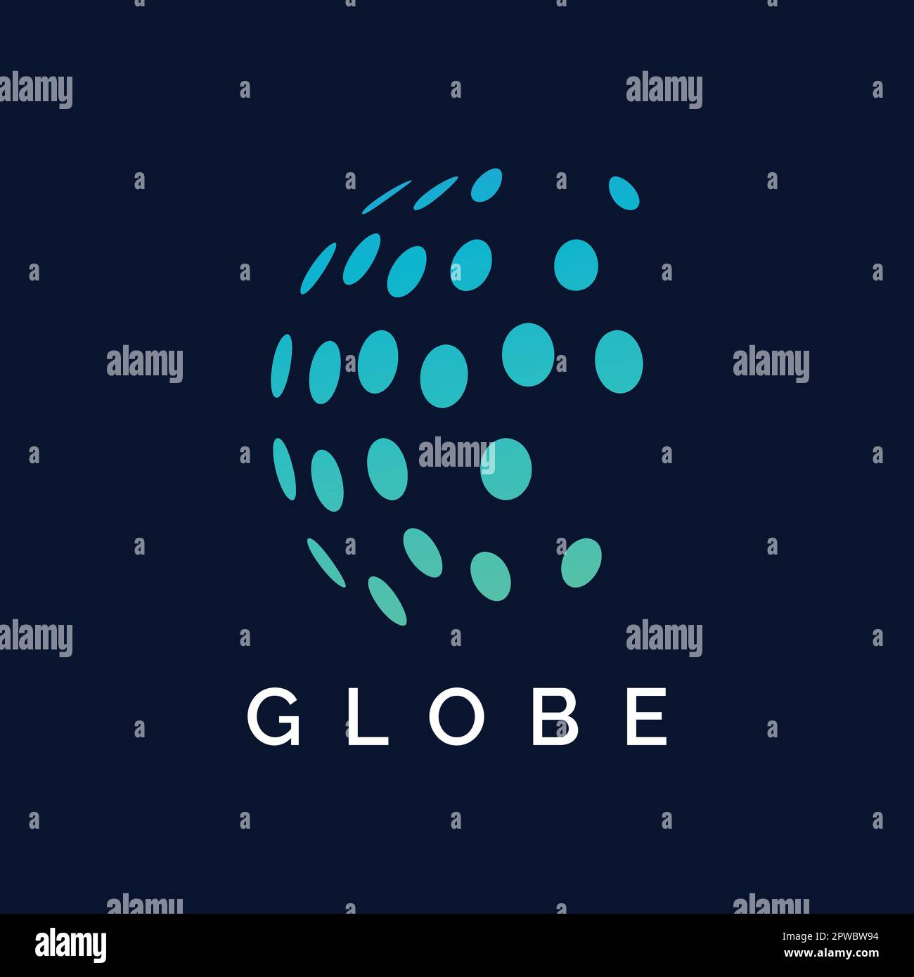 Modern globe or globe or global logo template vector design.World logo with abstract shapes, lines and circles.Logos for technology, company and business. Stock Vector