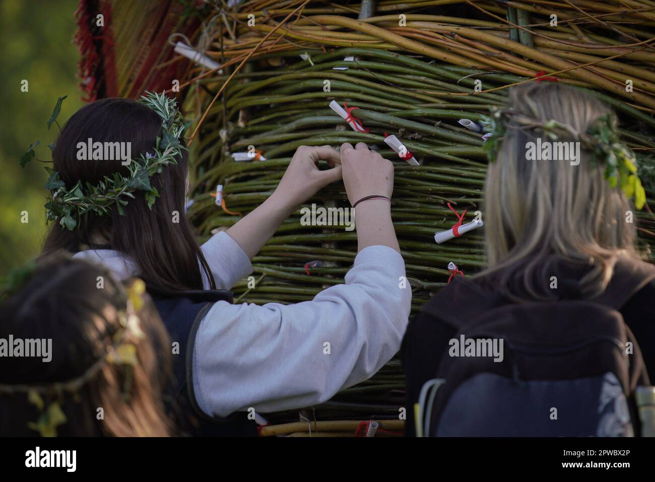 Hampshire, UK. 29th April 2023. Hand written notes are attached to the