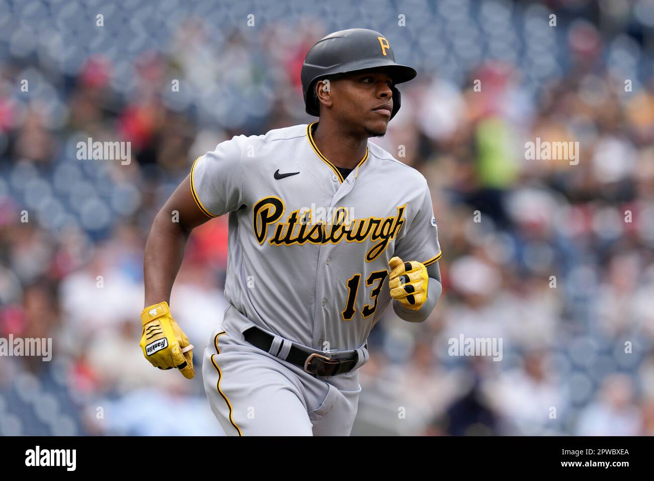 Pittsburgh Pirates' Ke'Bryan Hayes runs the bases during a baseball game  against the Cincinnati Reds in Cincinnati, Wednesday, Sept. 14, 2022. The  Pirates won 10-4. (AP Photo/Aaron Doster Stock Photo - Alamy