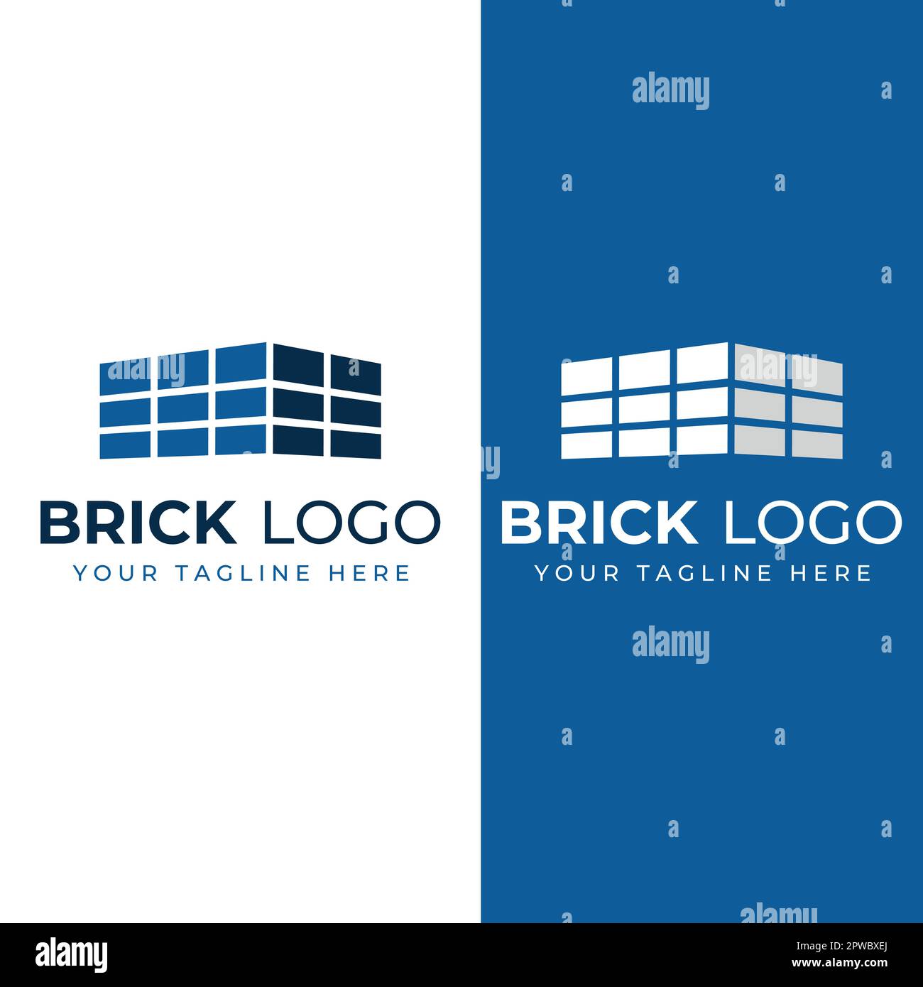 Brick company logo for building construction and wall repair. With