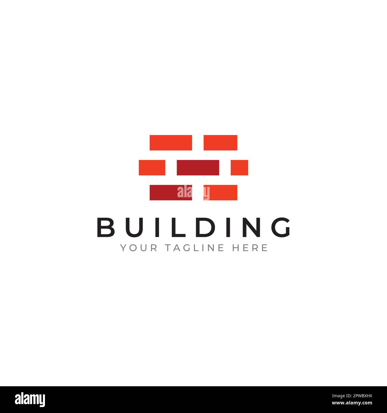 Brick company logo for building construction and wall repair. With