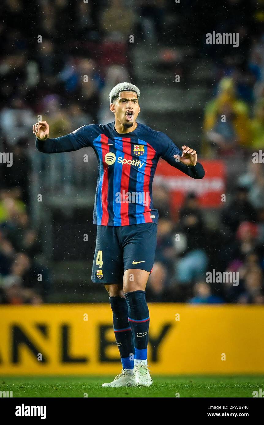 Barcelona, Spain. 29th Apr, 2023. Ronald Araujo (FC Barcelona) during a La Liga Santander match between FC Barcelona and Betis at Spotify Camp Nou, in Barcelona, Spain on April 29, 2023. (Photo/Felipe Mondino) Credit: Independent Photo Agency/Alamy Live News Stock Photo