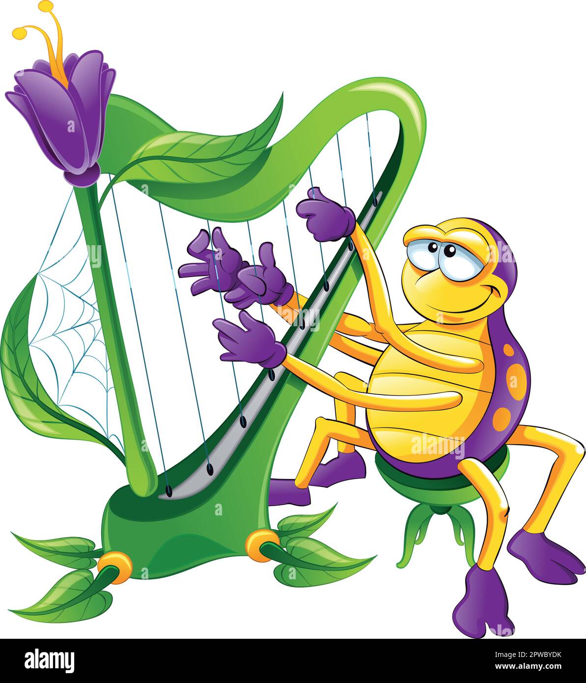 букашка музыка. жук сверчок. кузнечик для детей. насекомые музыканты. Minuscule пчела.