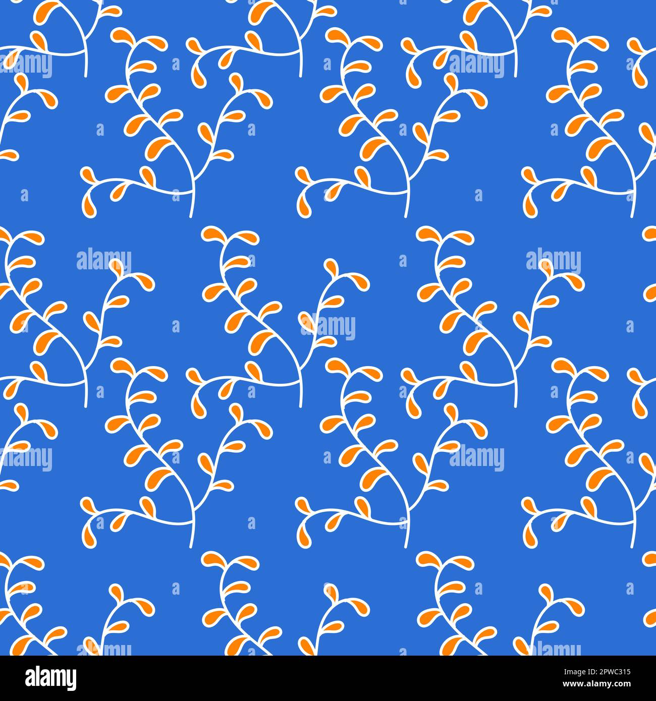 Blue green nautical seaweed seamless background print. repeat pattern ...