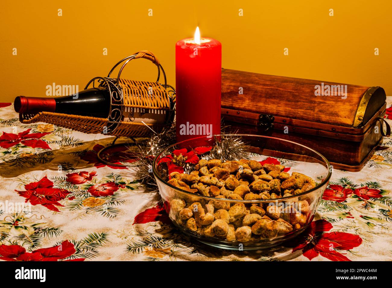 Christmas table with some decorations Stock Photo - Alamy
