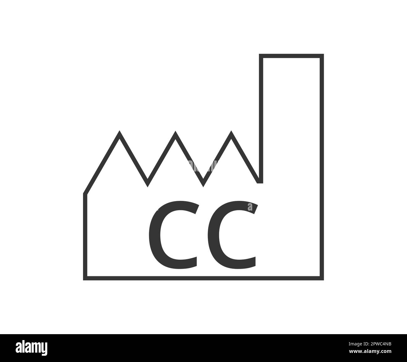 Isolated CC Symbol of Country of Manufacture. Stock Vector