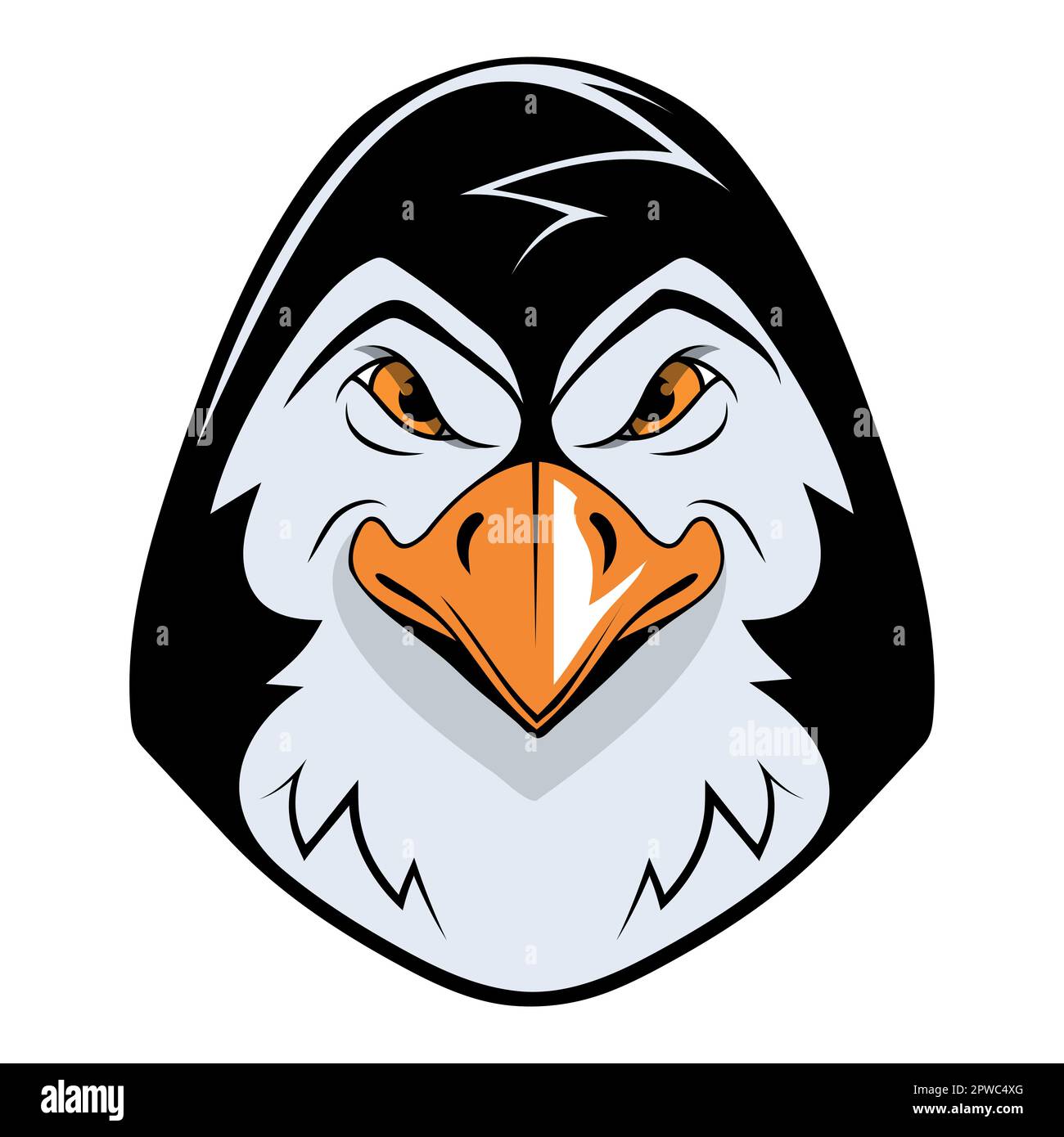 Emperor penguin. Vector illustration of a angry Antarctic animal. Keel-breasted bird Stock Vector