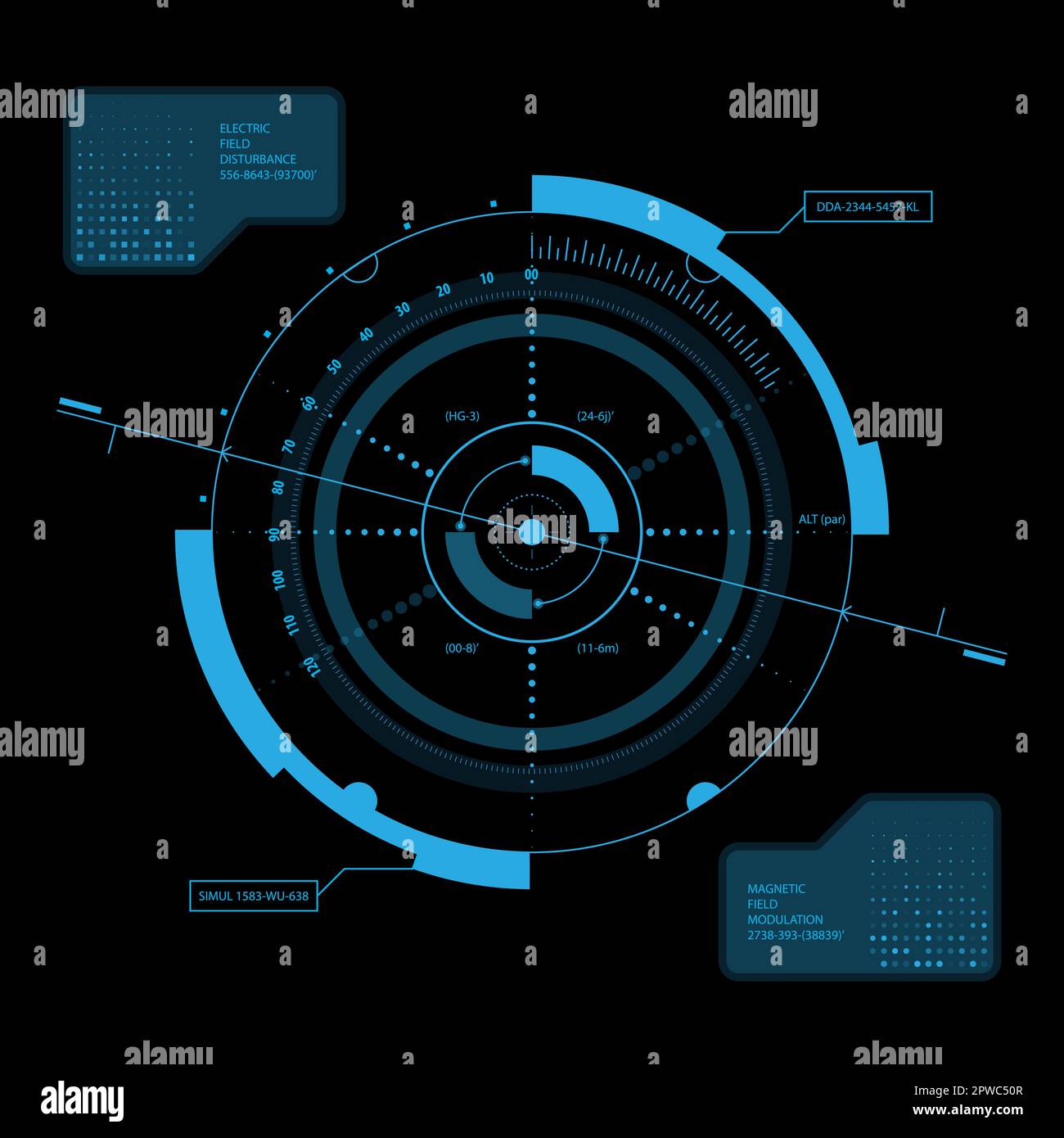 Sci fi futuristic user interface HUD. Blue virtual touch screen. Vector ...