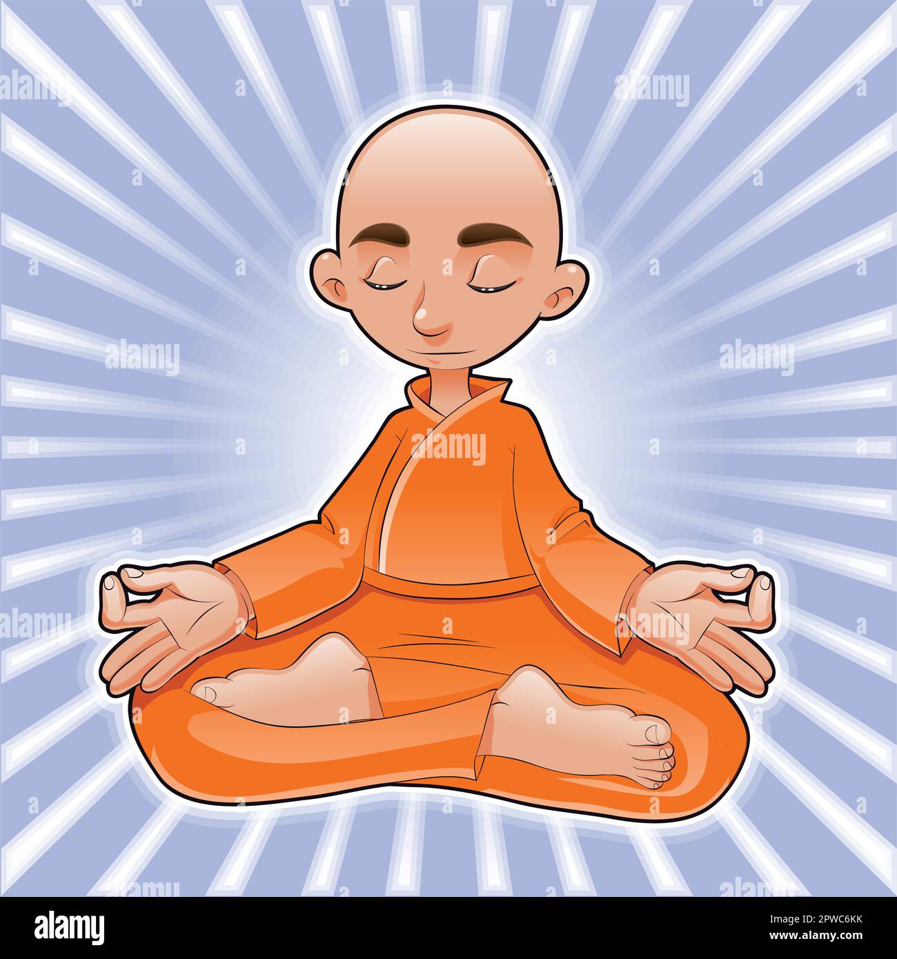 Yoga Lotus, cartoon and vector illustration Stock Vector